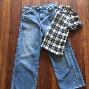 Alexa Cutoff Hem Crop Wide Leg Jeans - sz 27